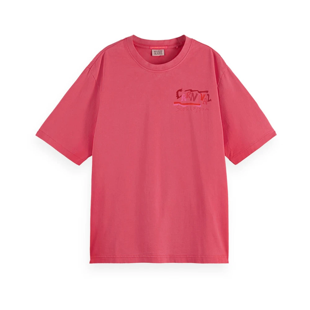 Scotch & Soda Artwork Sprayed T-shirt Red Dames