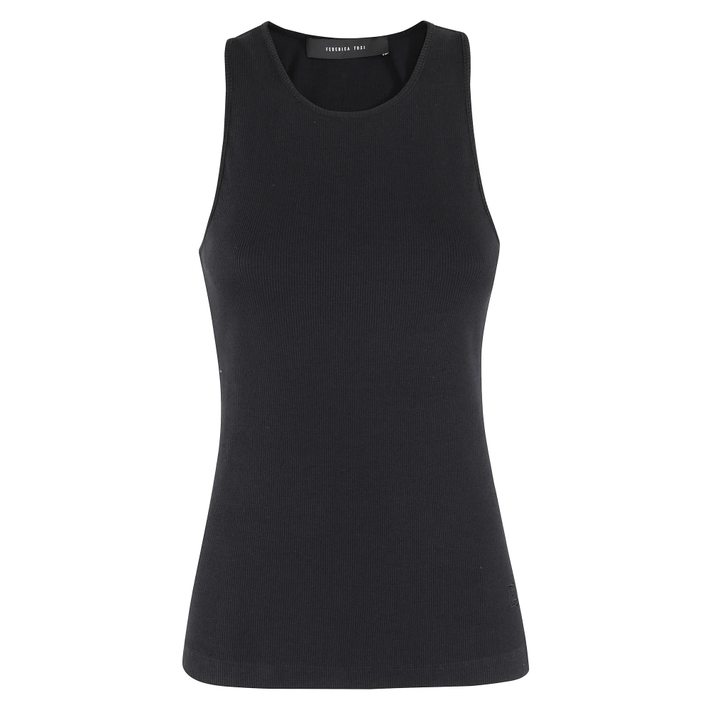 Federica Tosi Casual Jersey Top Black Dames