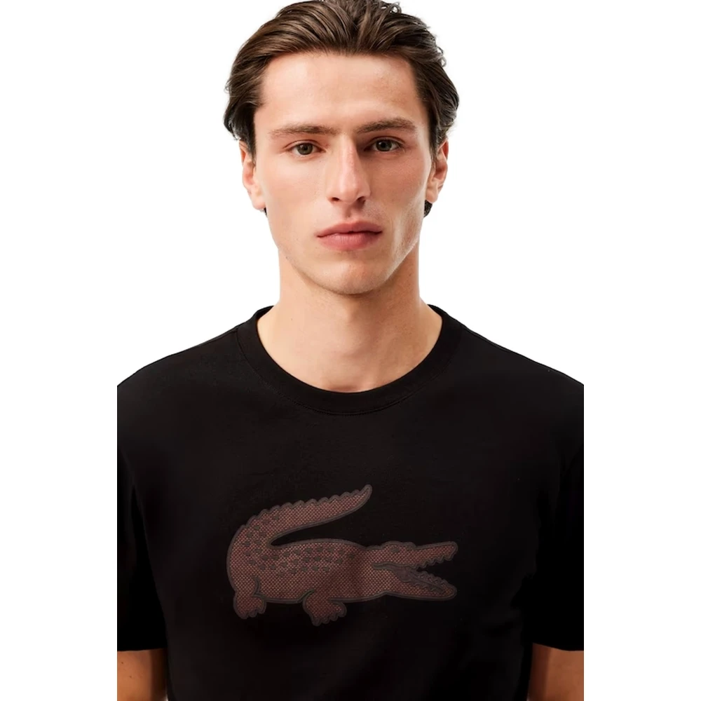 Lacoste Zwart Bourgondië 3D Logo T-shirt Black Heren