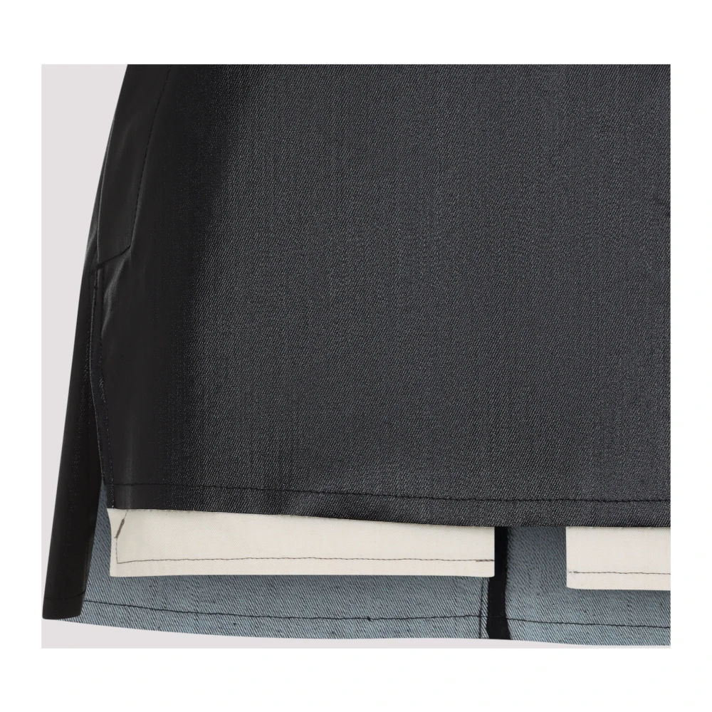 Rick Owens Zwarte Mist Cutoff Mini Jeans Black Dames