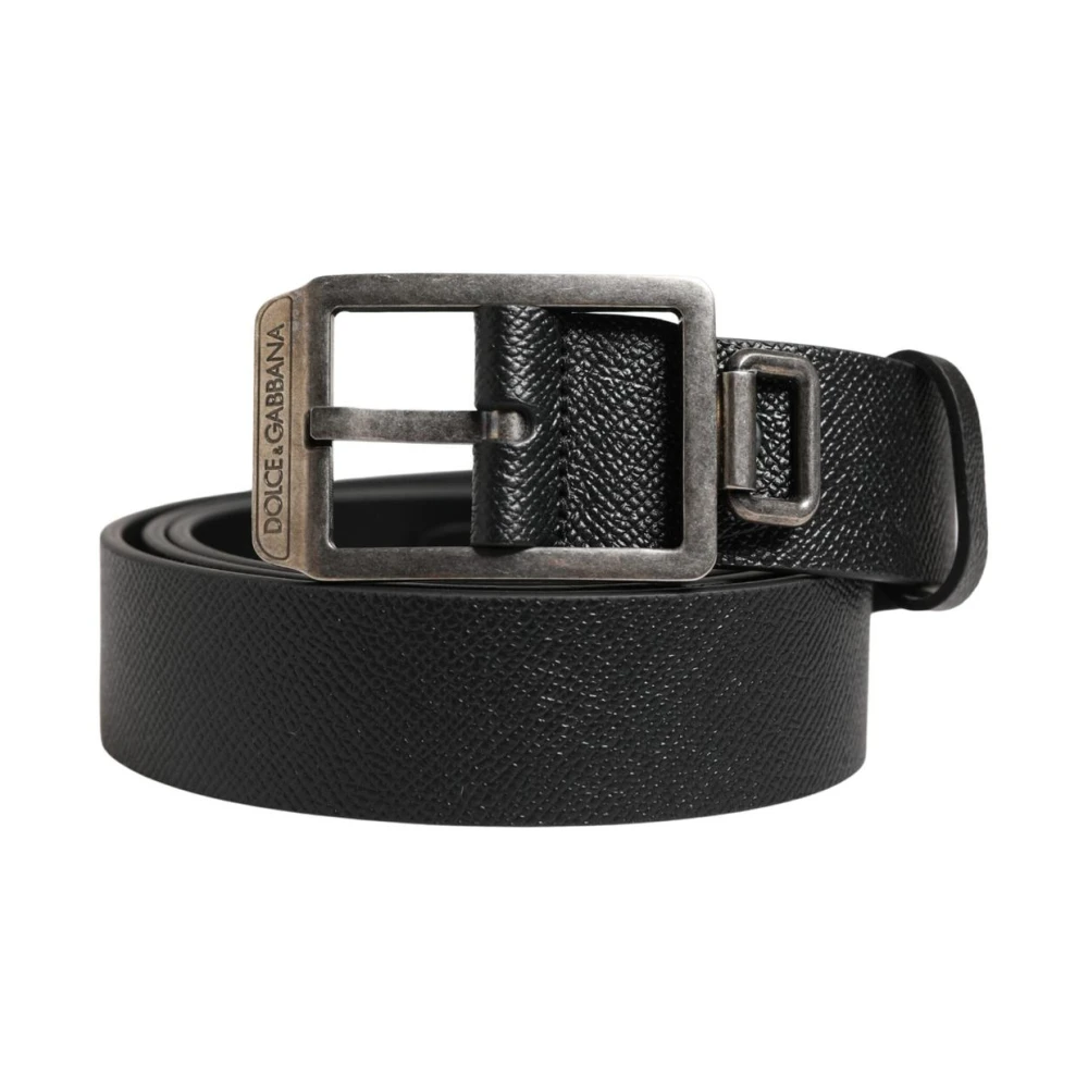 Dolce & Gabbana , Belts, Male, Black, One Size, Calfskin Belt - Image 3