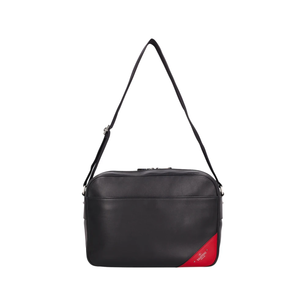 Valentino Garavani Men's Black Shoulder Bags, One Size, Sporty Logo Messenger