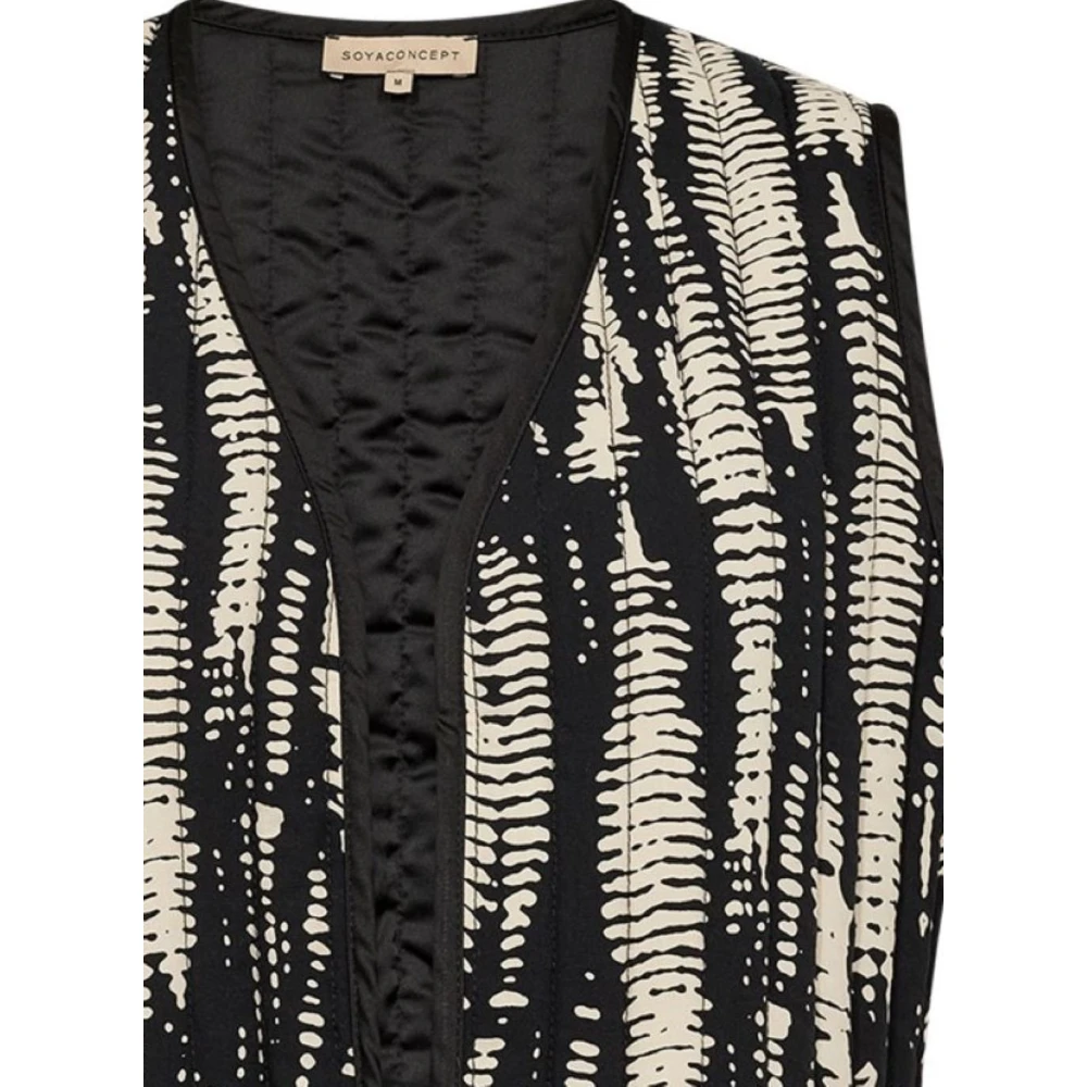 Soyaconcept Geometrisch Print V-Hals Vest Black Dames