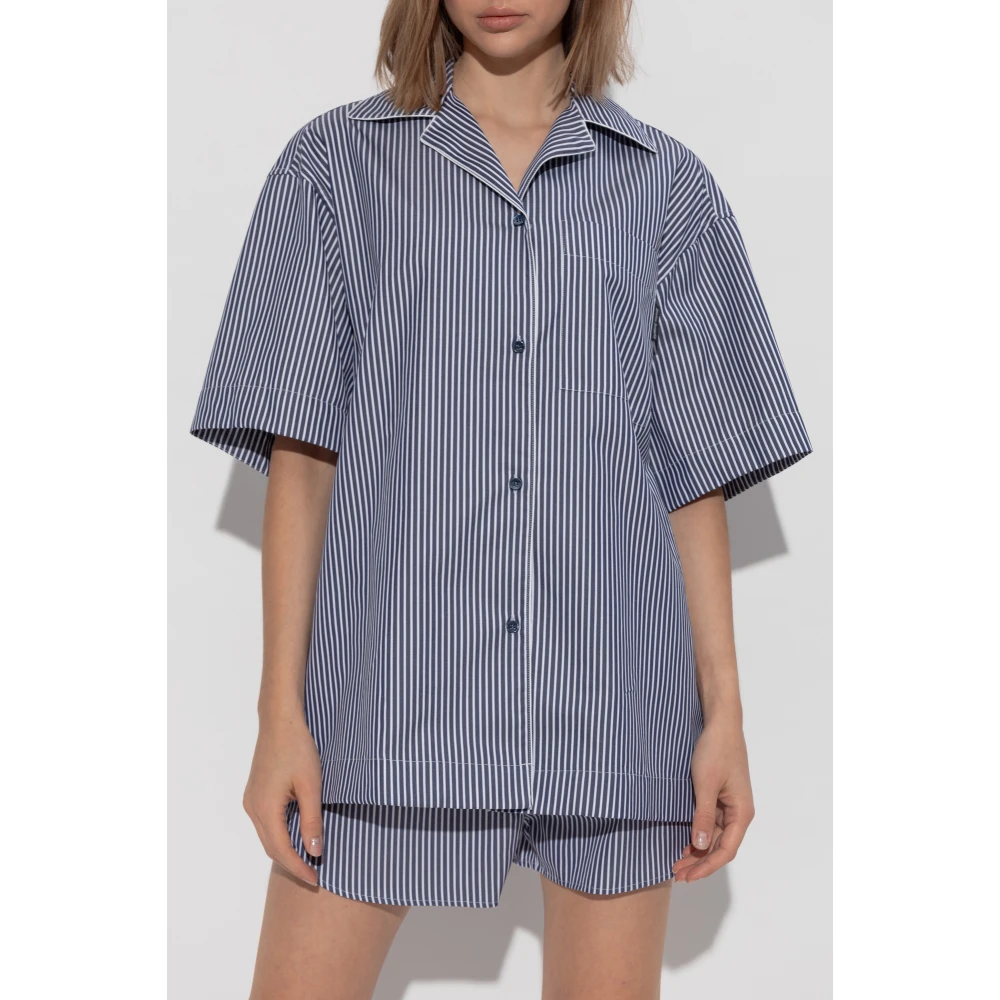 Palm Angels Oversized shirt Blue Dames
