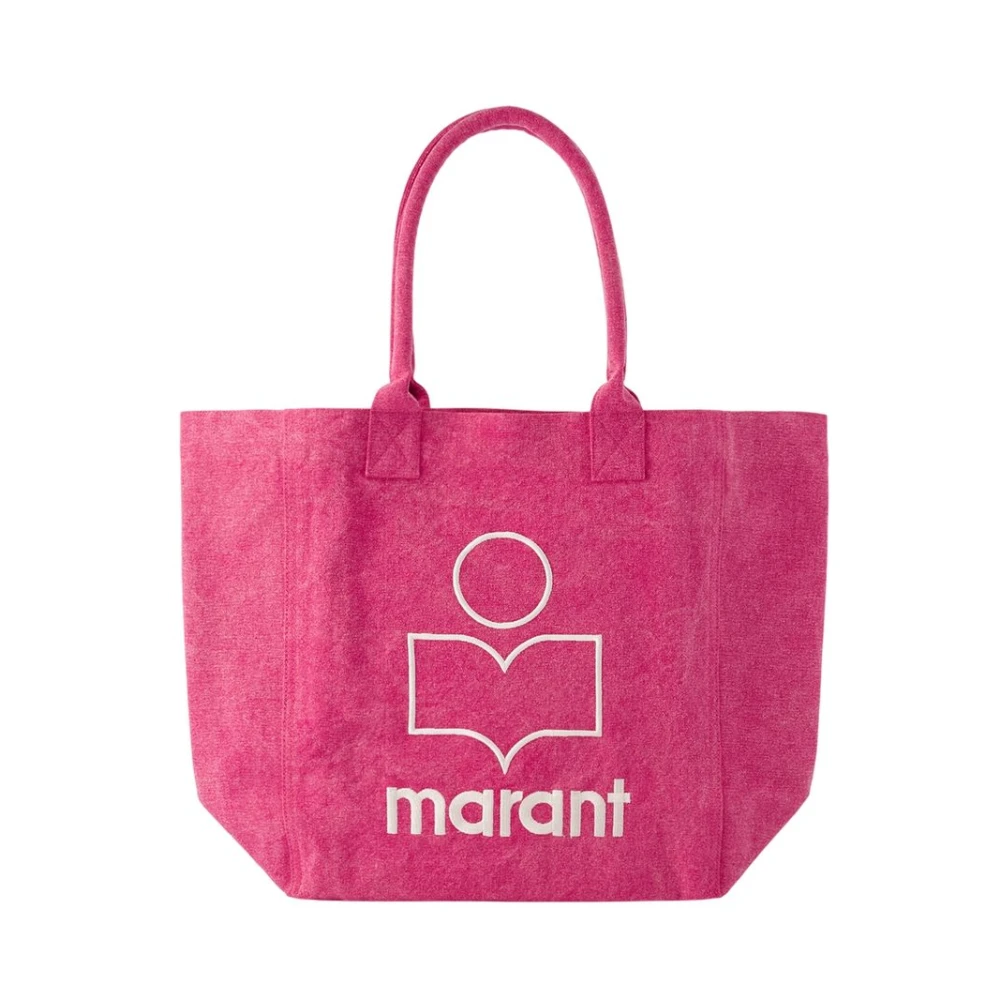 Isabel Marant Women's Pink Cotton Shopper Bag With Magnetic Clasp - Shopping Bags - One Size - Bags