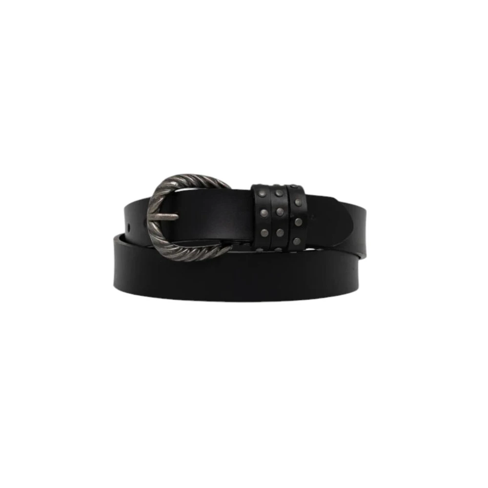 Pepe Jeans Zwarte leren riem Halsey Black Dames