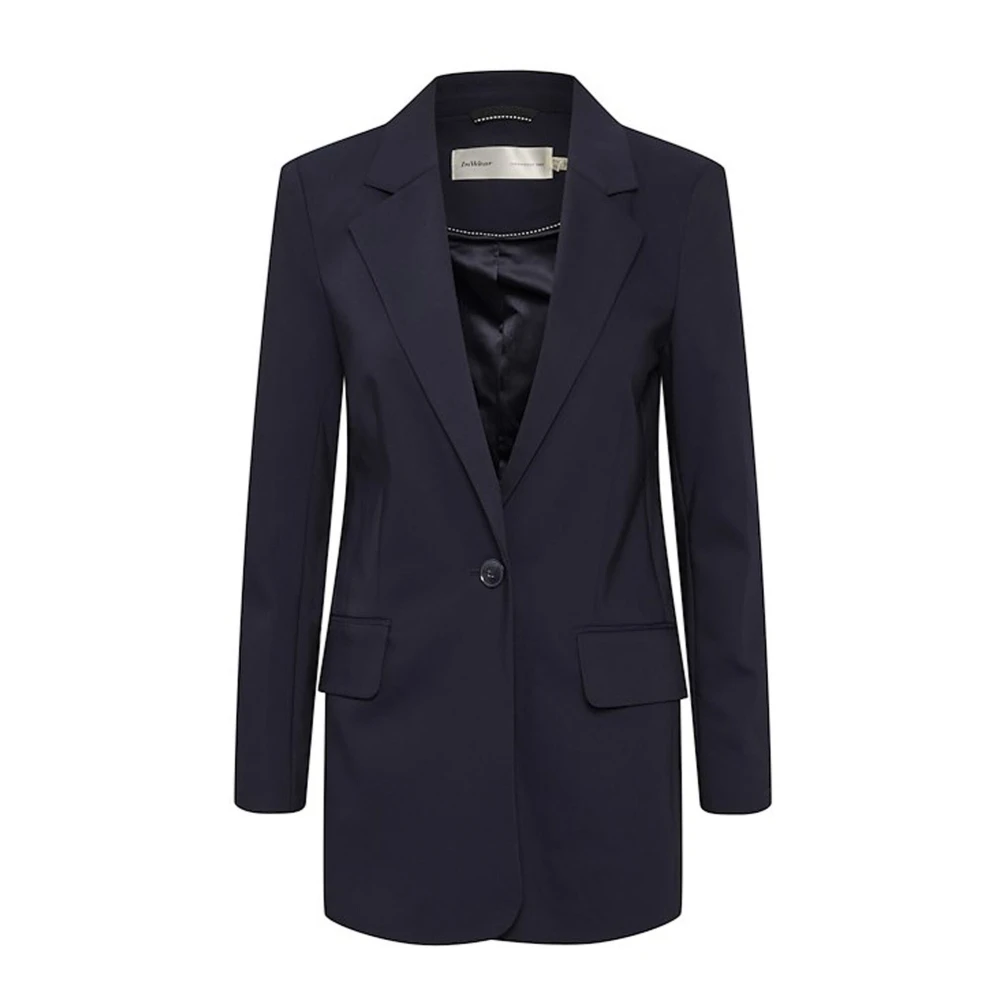 Inwear Blå Marinblå Lång Blazer