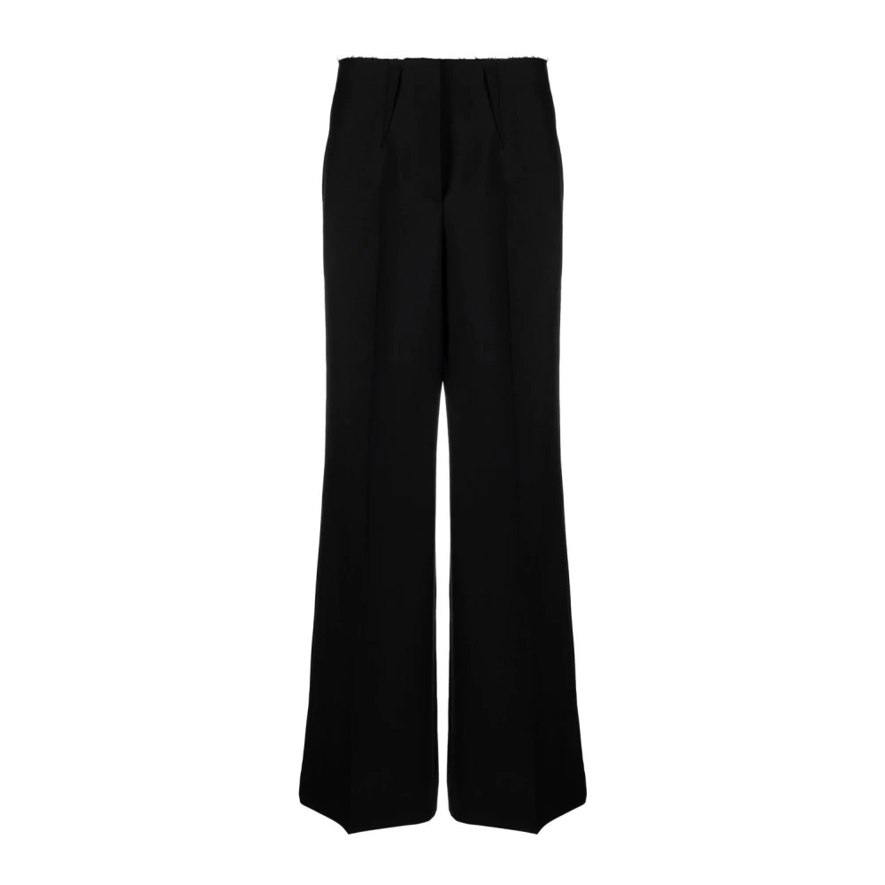 Givenchy Wijde wollen broek met knoop aan de voorkant Black Dames