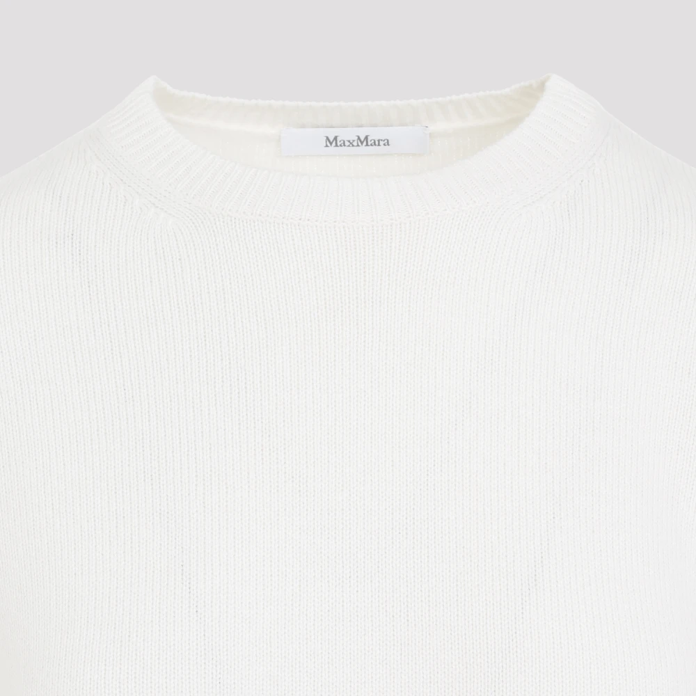 Max Mara Crewneck Sweater Cream Viglio Style White Dames
