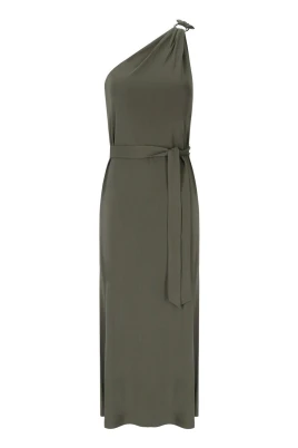 Khaki One-Shoulder Verbena Klänning