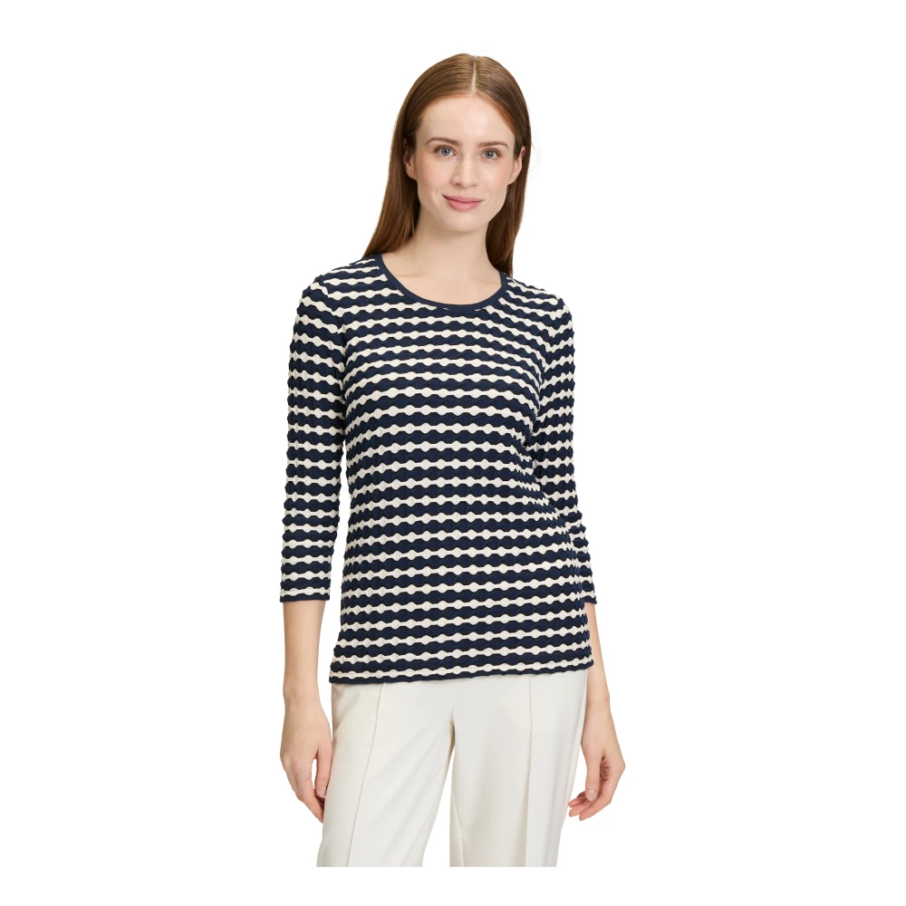 Betty Barclay Gestreept Basic Shirt met 3 4 Mouwen Blue Dames