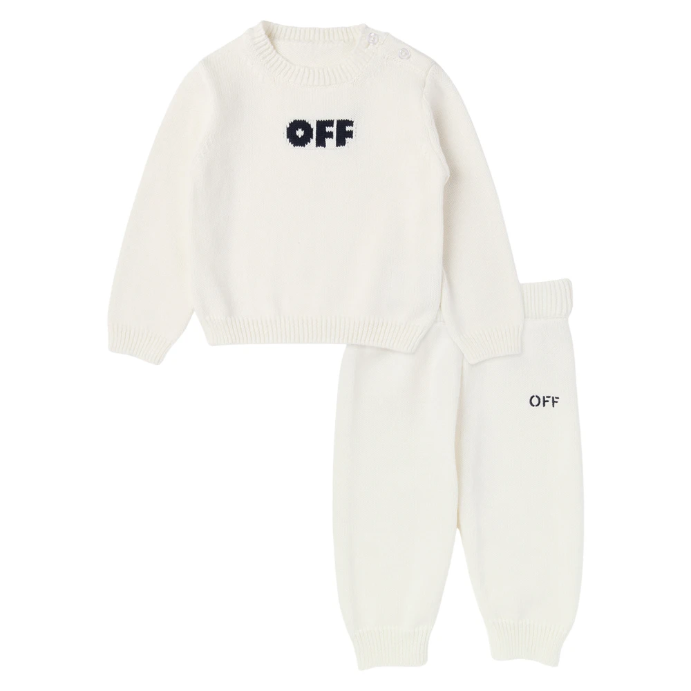 Off White Unisex Kids White Baby Off Knit Tracksuit - Off - Kids Sport Sets - 18 M - Kids
