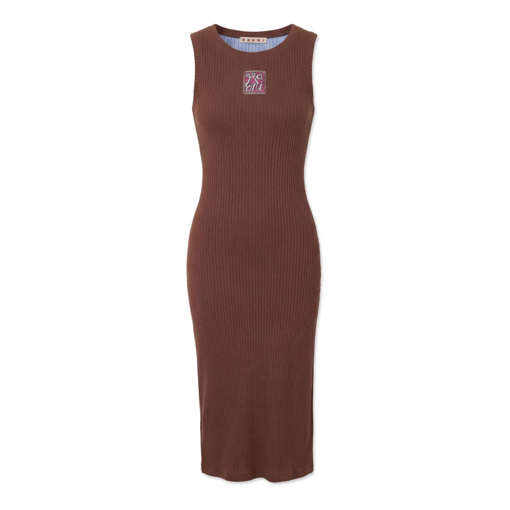 Marni Women's Brown Side-Slit Dress - Midi Dresses - 2XS - Dresses