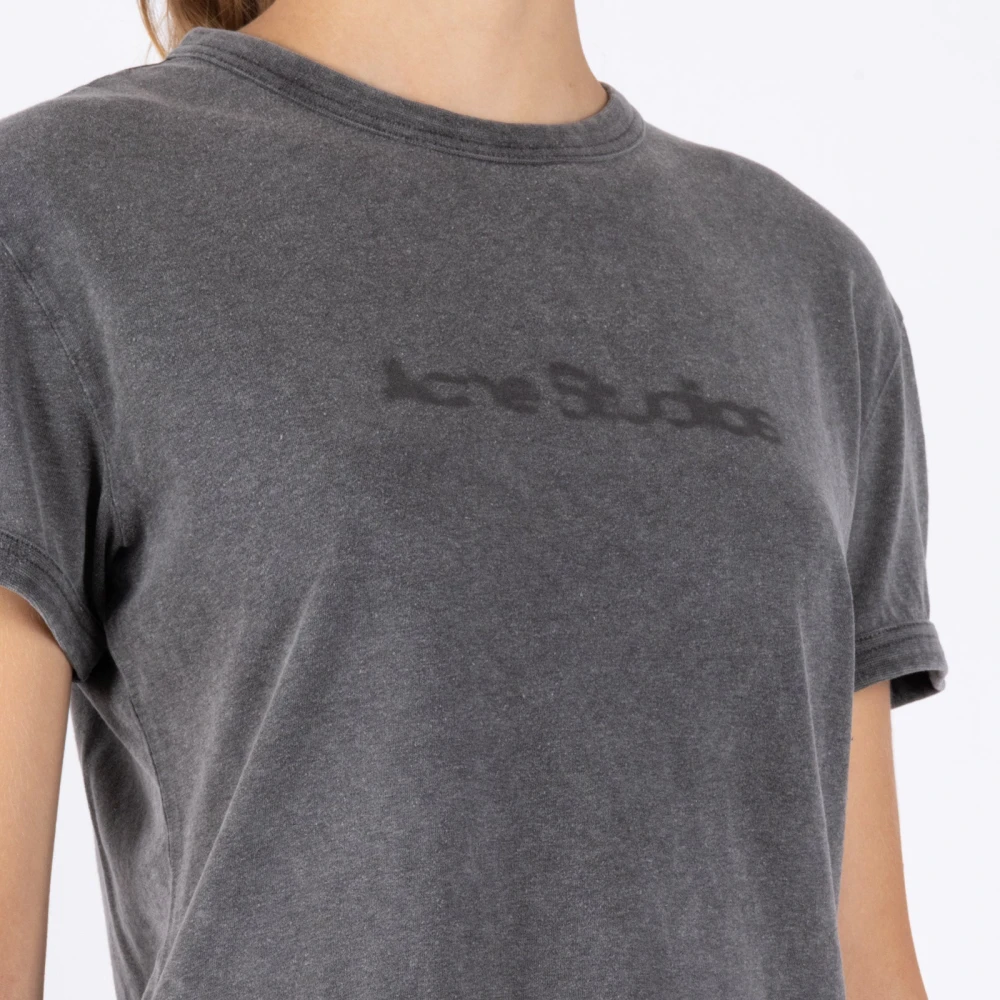 Acne Studios Grijze Katoenen T-Shirt Cl0302 Gray Dames