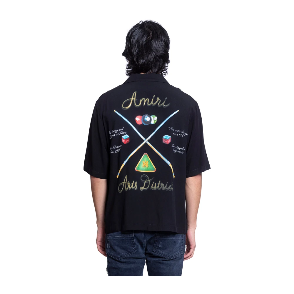 Amiri Pool Cue Bowling Shirt in Zwart Black Heren