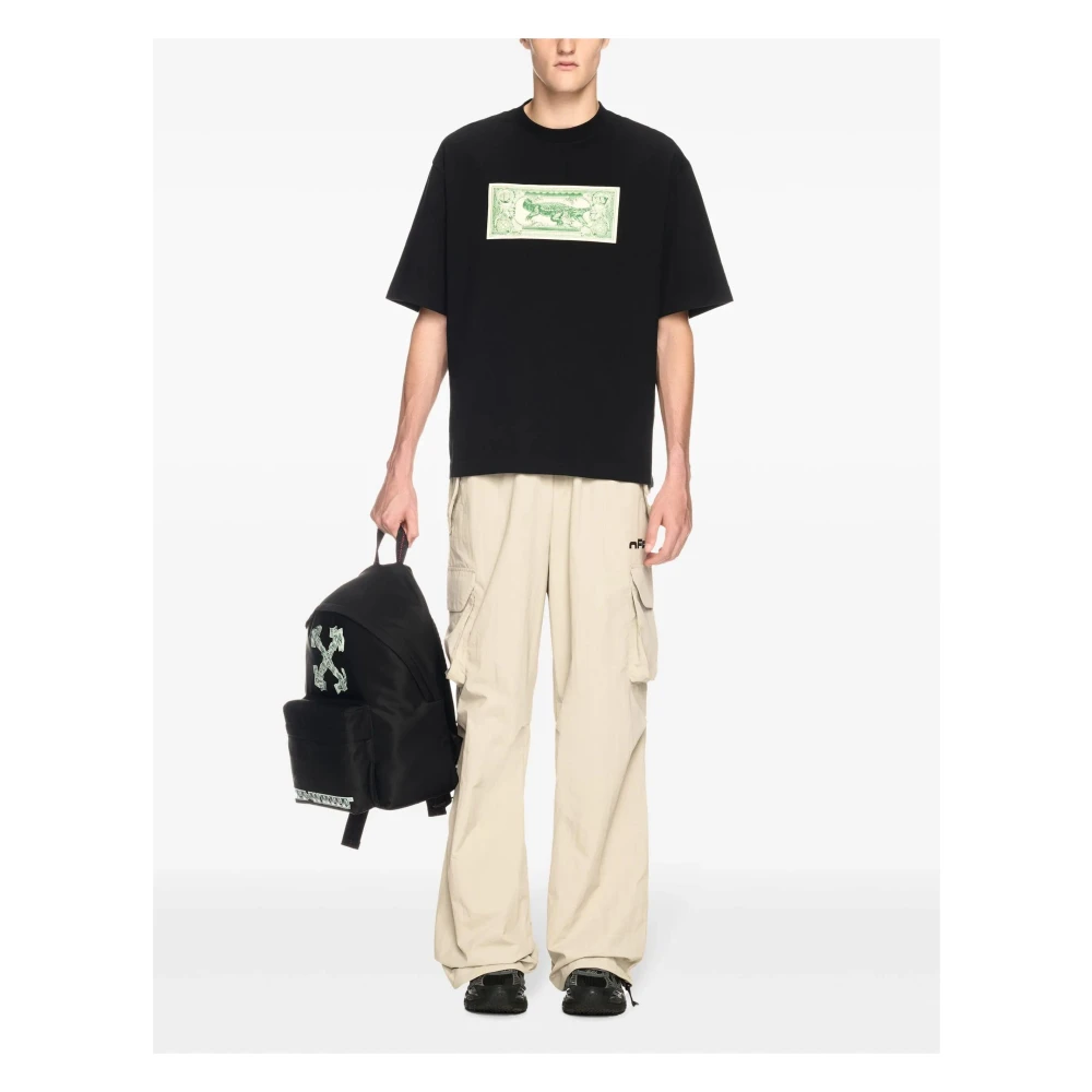 Off White Zwarte Banknote Arrow Skate Tee Black Heren