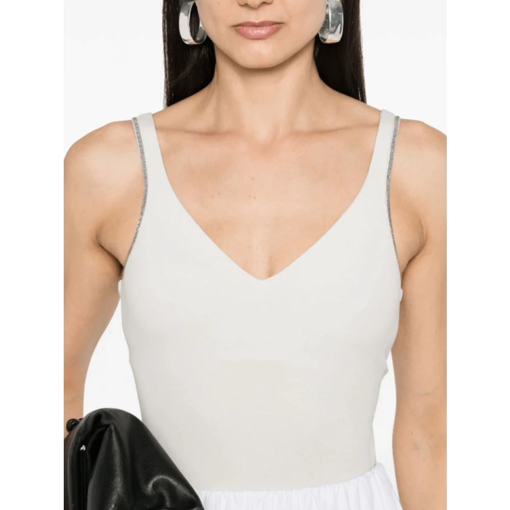 BRUNELLO CUCINELLI Tanktop met Kettingdetail White Dames