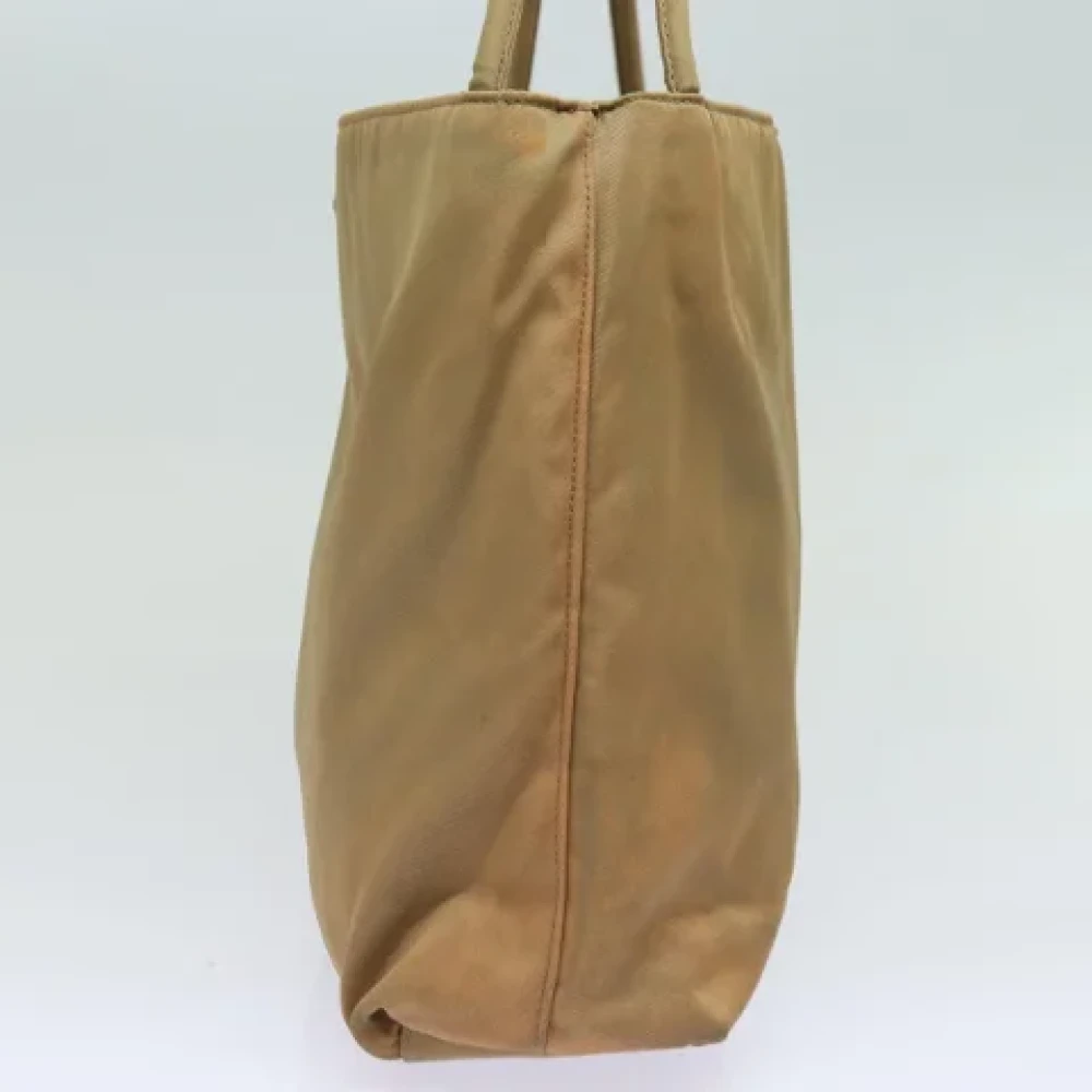 Prada Vintage Pre-owned Nylon prada-bags Beige Dames