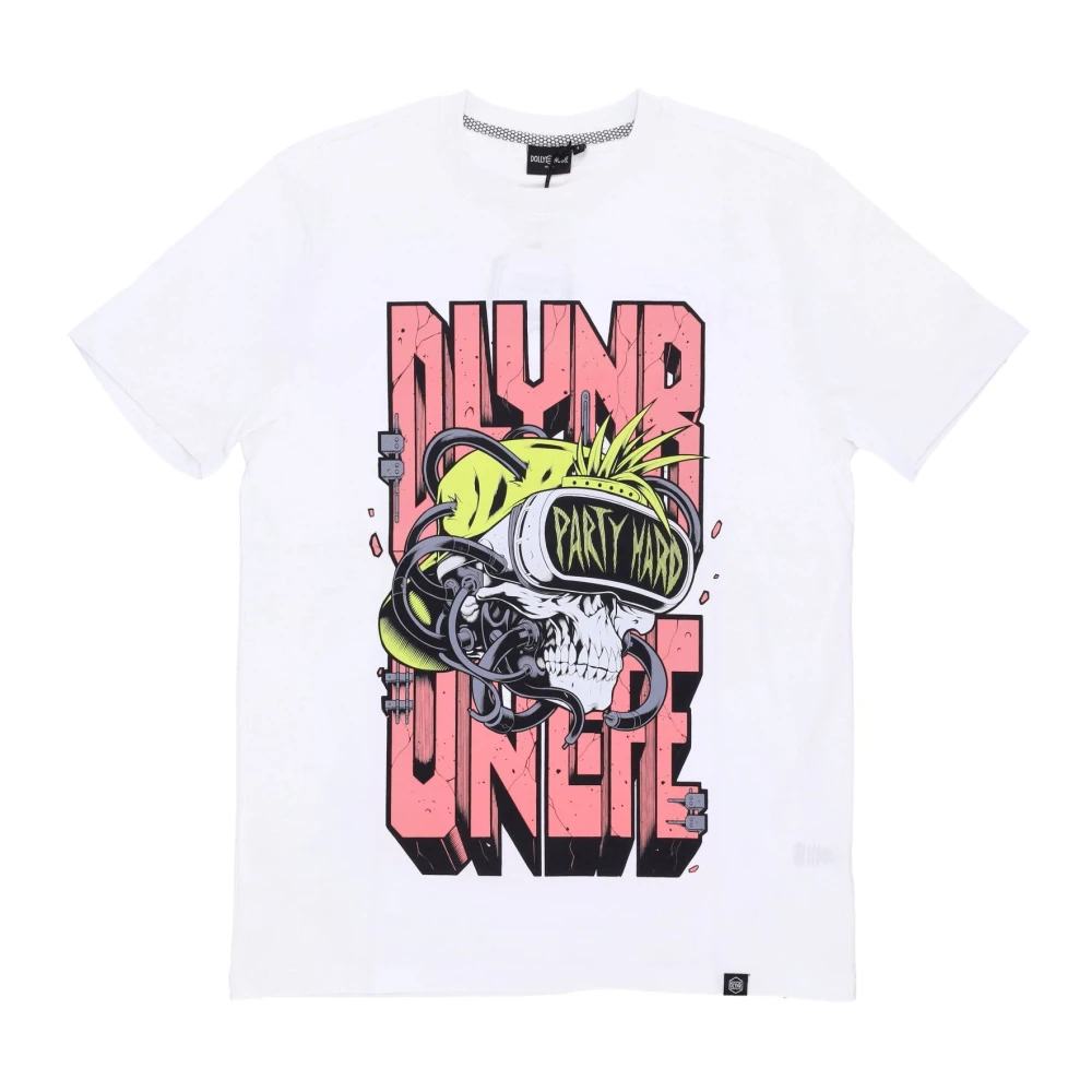 Dolly Noire Skull Party Hard Tee Vit White, Herr