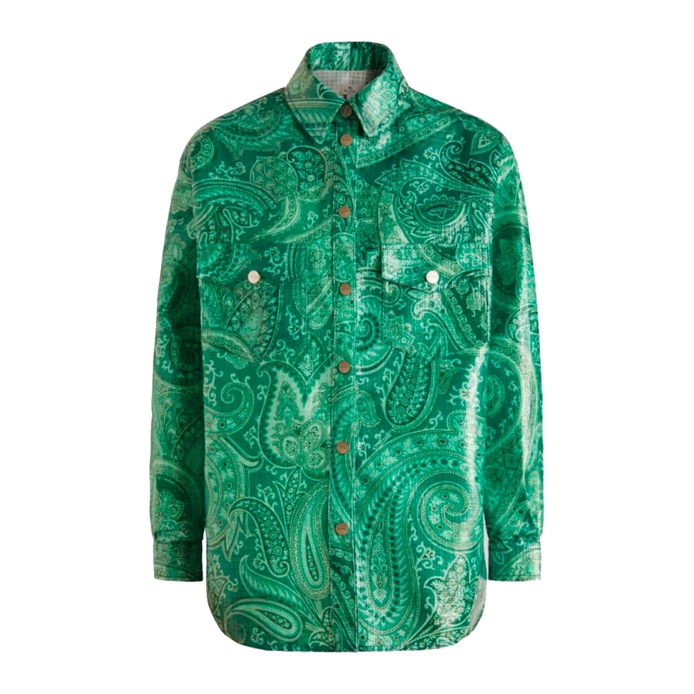 ETRO Liefdesshirt met iconisch paisley-patroon Green Dames