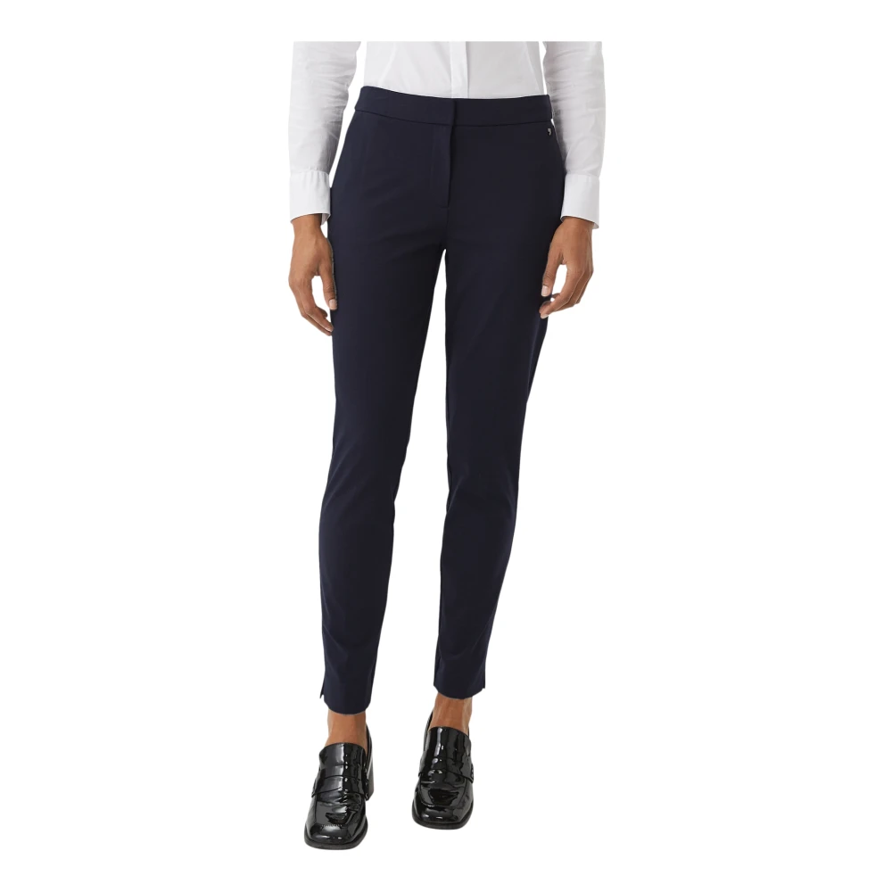 comma Slim Viscose Mix Hose Blue Dames