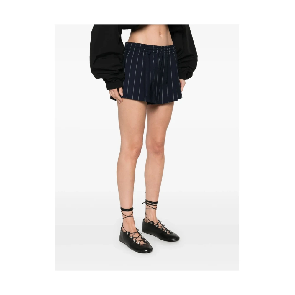 alexander wang Donkerblauwe Gestreepte Elastische Taillebroek Blue Dames