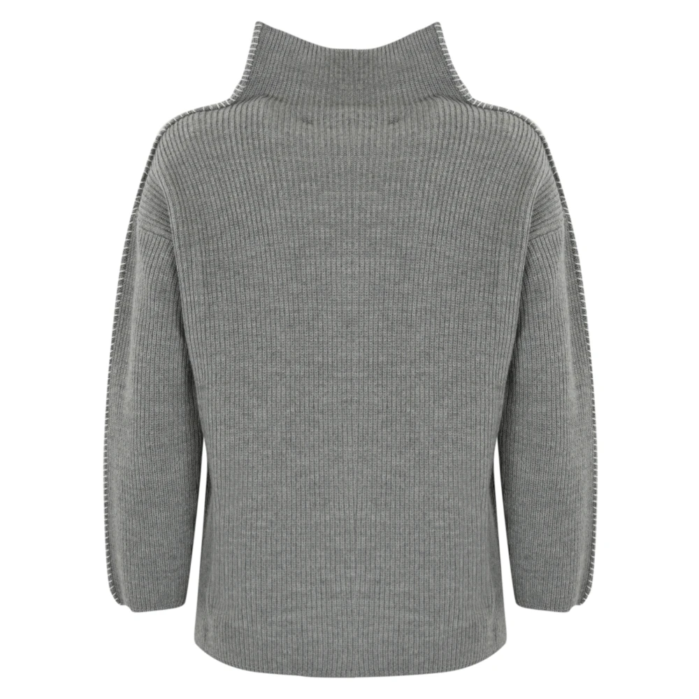 Max Mara Boxy Wollen Trui Licht Grijs Gray Dames