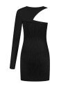 one-sleeve-black-mini-dress
