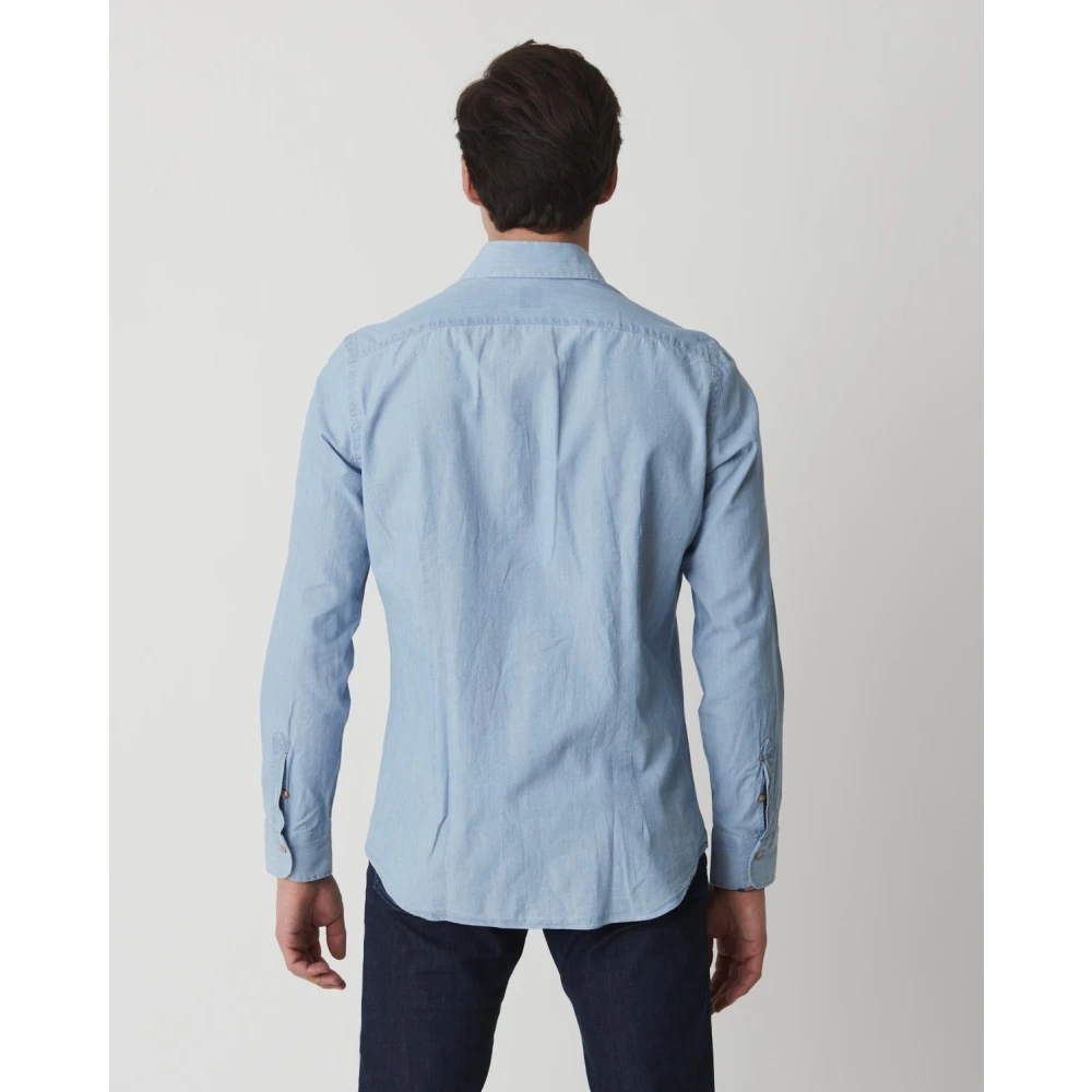 Mazzarelli Casual Shirts Blue Heren