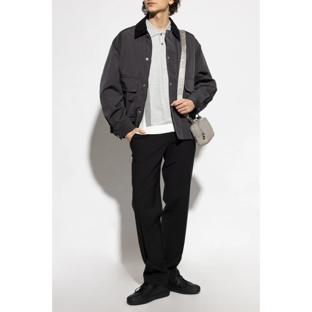 Theory Wollen broek met vouw Black Heren
