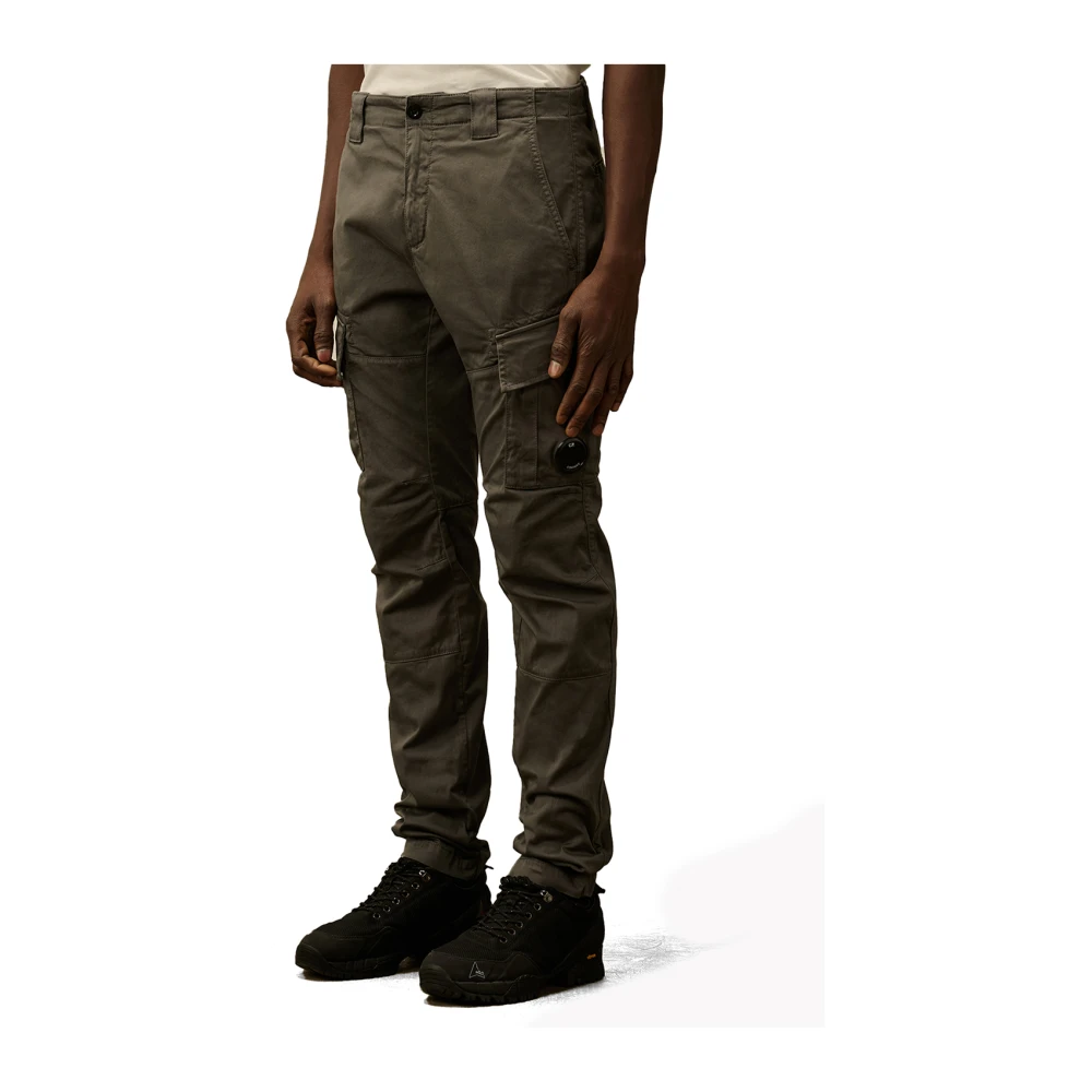 C.P. Company Cargo Katoenen Stretch Broek met Lenzen Green Heren