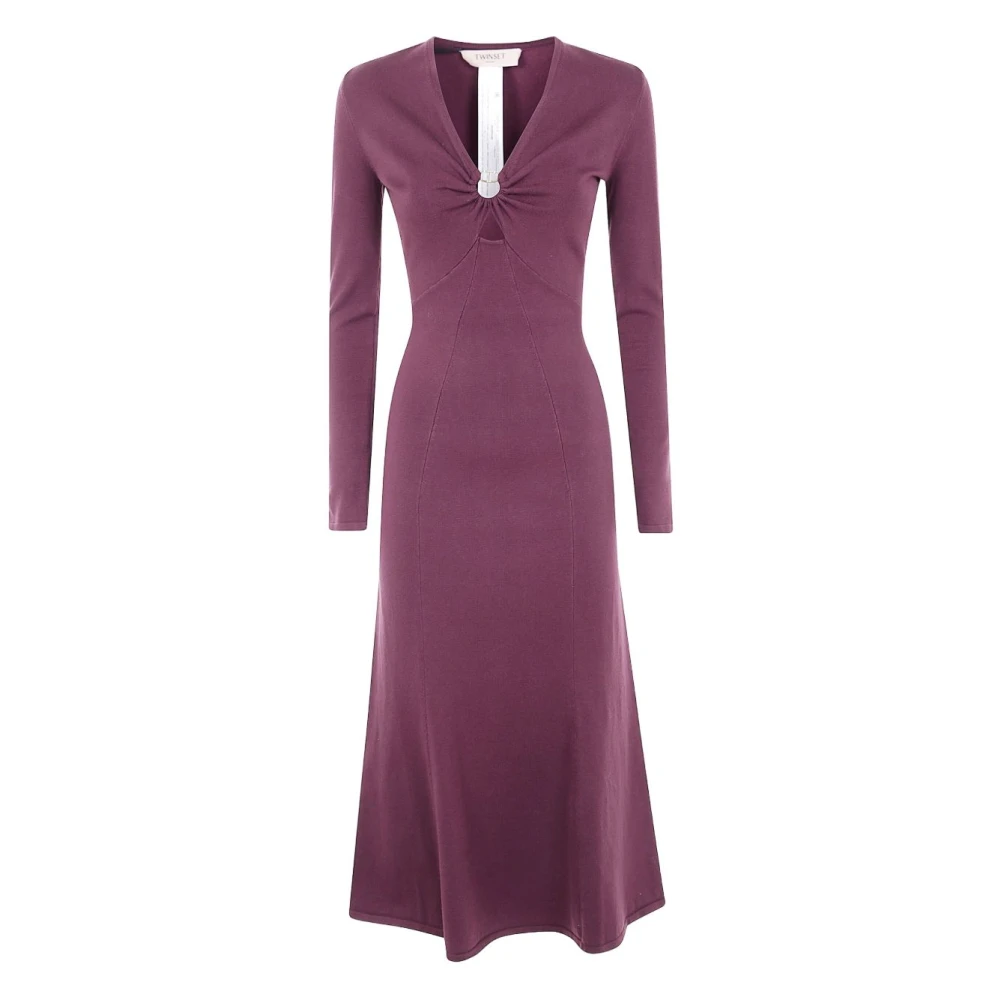 Twinset Women's Purple Midi Dresses, L, Stylish Dress Set For
