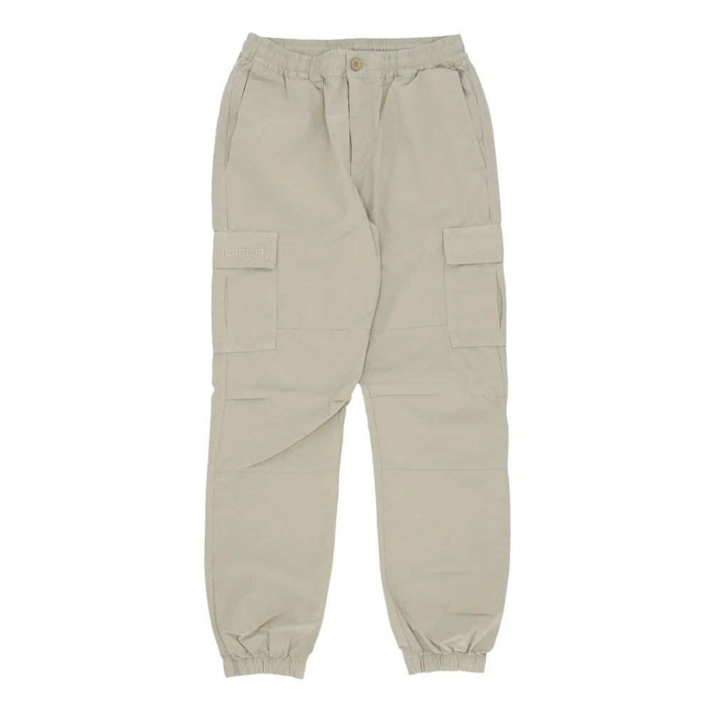 Iuter Men's Beige Sweatpants, S, Ripstop Cargo Jogger Trousers