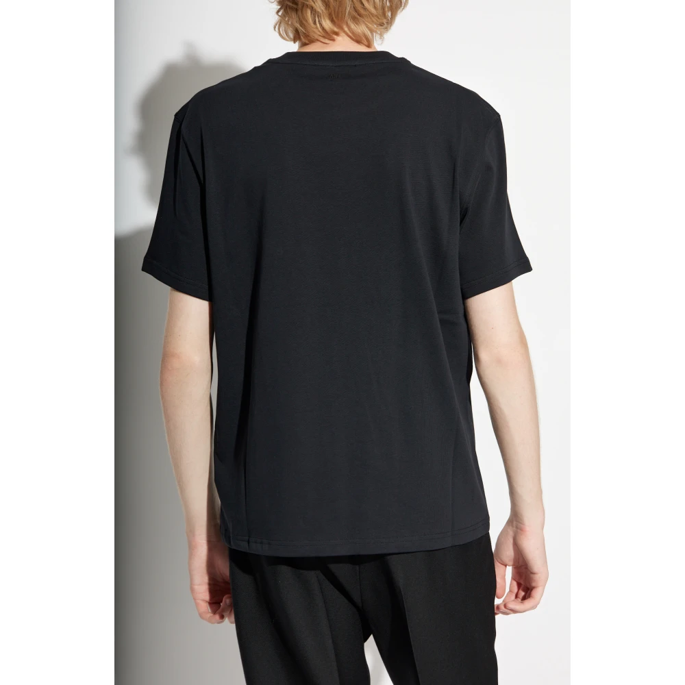 Ami Paris T-shirt met reliëflogo Black Heren