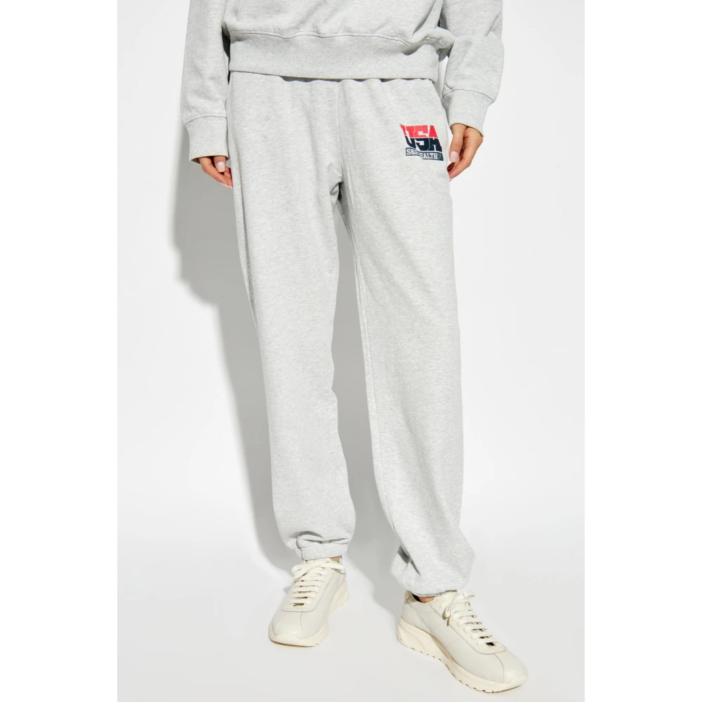 Sporty & Rich Sweatpants met logo Gray Unisex
