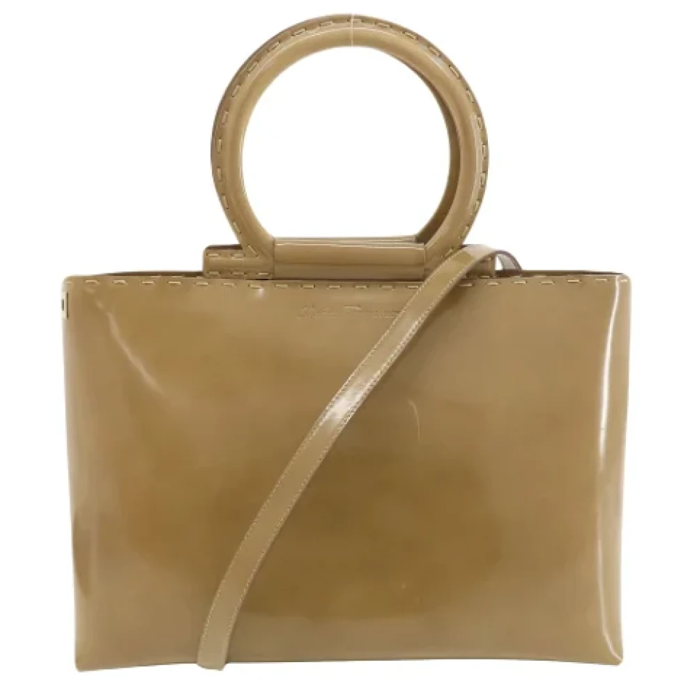 Salvatore Ferragamo Pre-owned Leather handbags Beige Dames