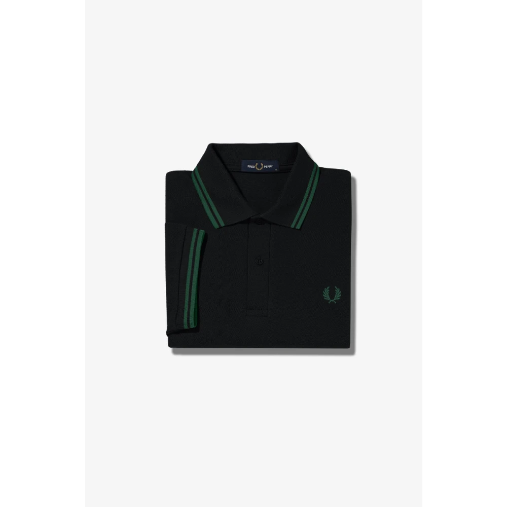 Fred Perry Slim Fit Twin Tipped Polo in Zwart Ivy Black Heren
