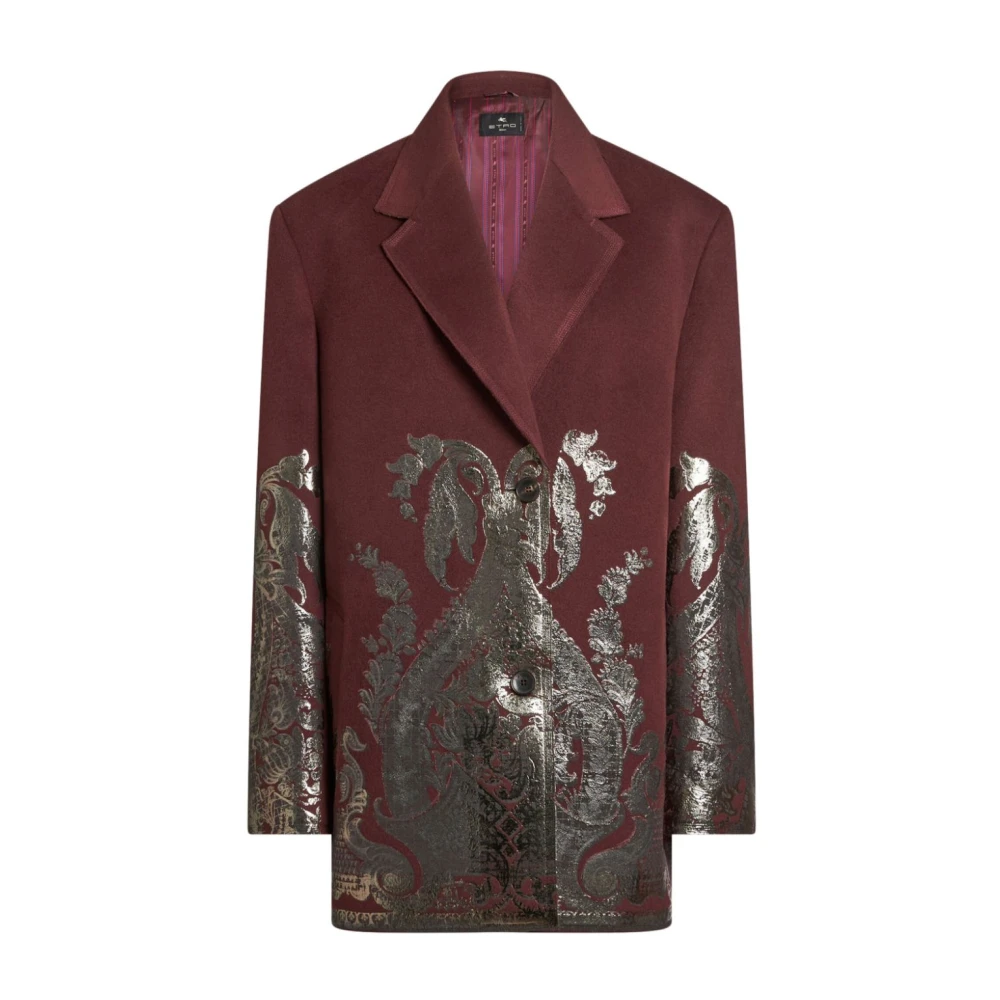 ETRO Paisley Print Metallic Jas Purple Dames