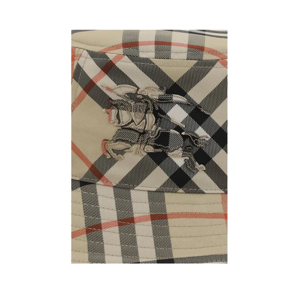 Burberry Check Bucket Hat met Equestrian Knight Multicolor Dames