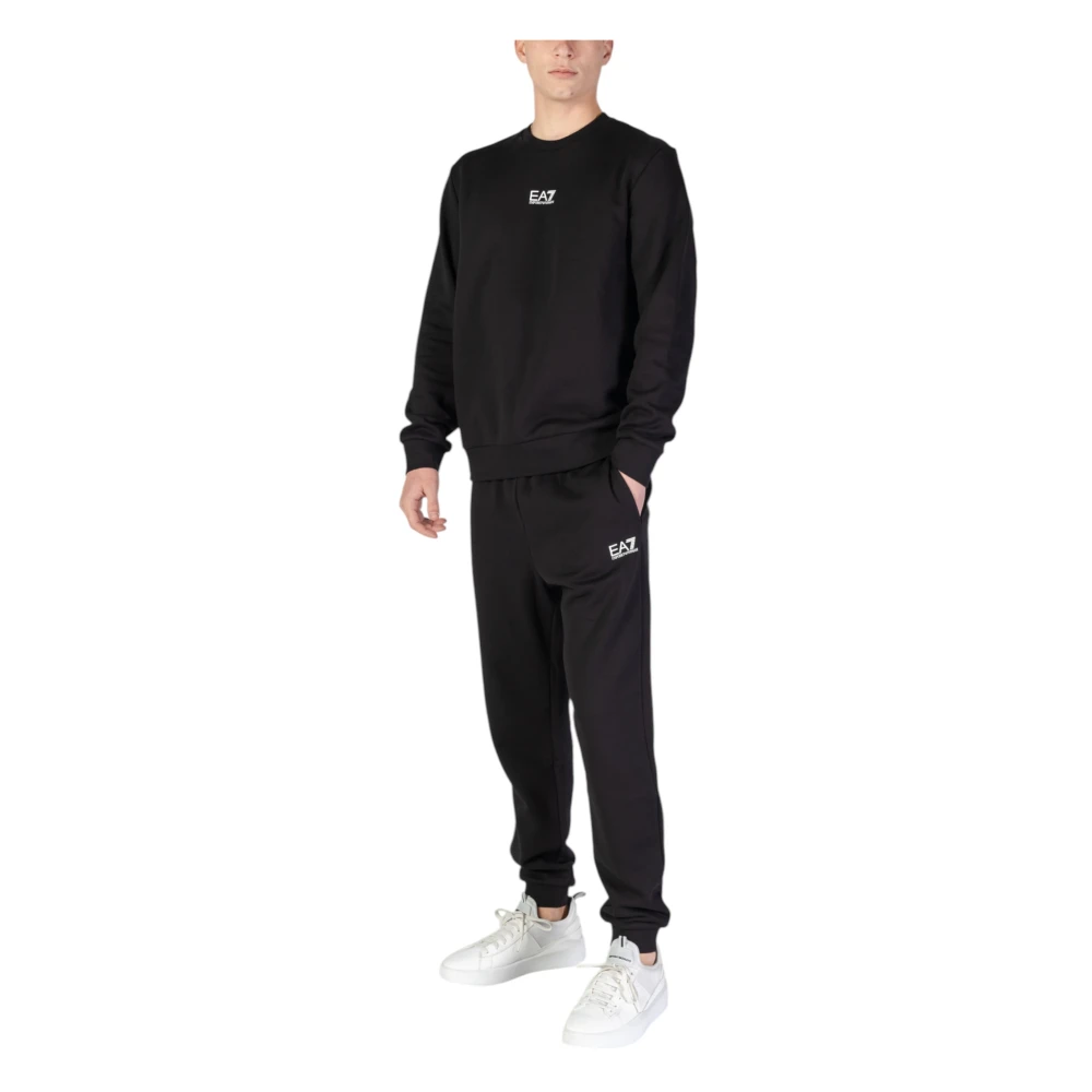 Emporio Armani EA7 Zwarte Bedrukte Trainingspak met Zakken Black Heren