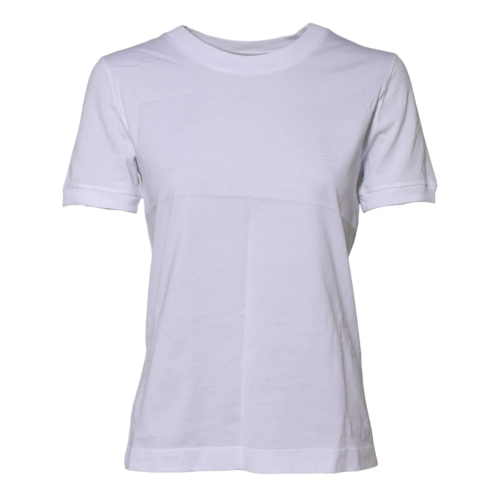 Dolce & Gabbana White Cotton Round Neck T-Shirt - Female - T-Shirts - S - Tops