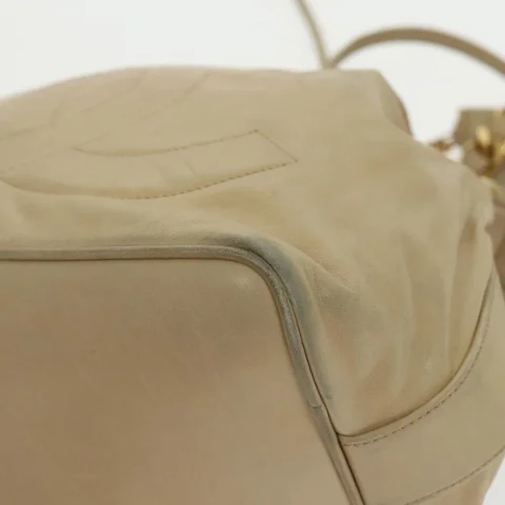 Chanel Vintage Pre-owned Leather chanel-bags Beige Dames