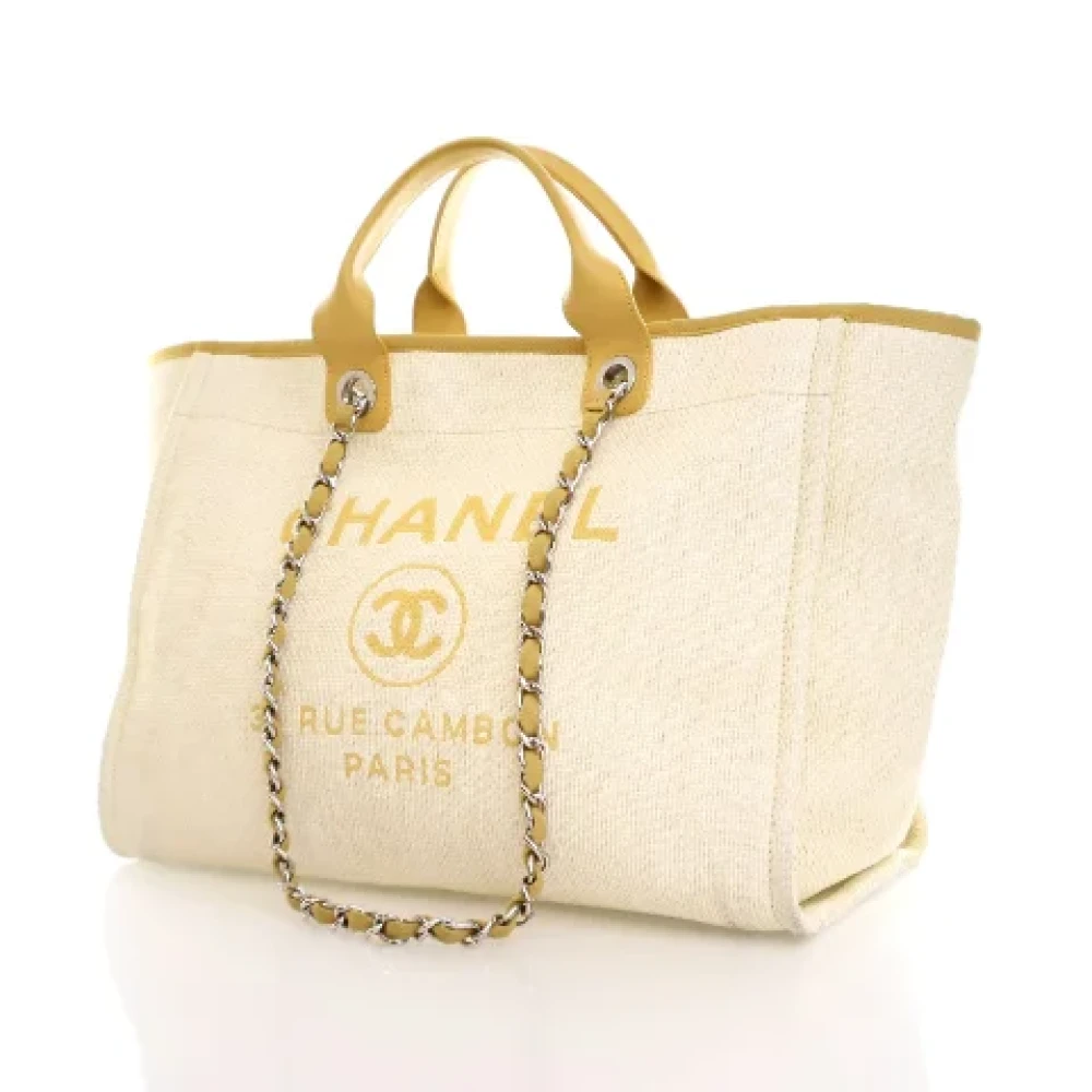 Chanel Vintage Pre-owned Canvas chanel-bags Beige Dames