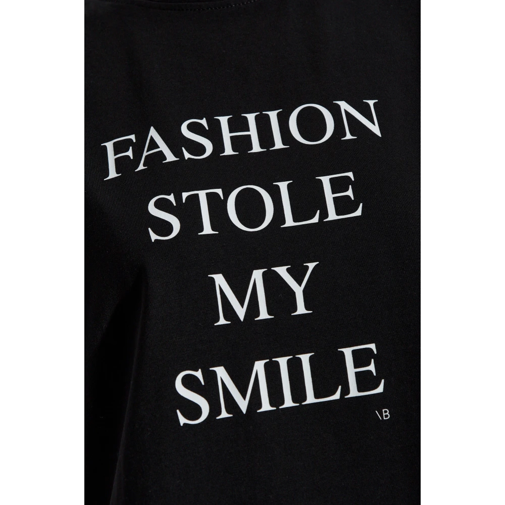Victoria Beckham T-shirt met print Black Dames