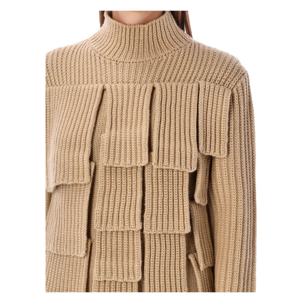 JW Anderson Flap Jumper Gebreide Kleding Aw24 Beige Dames