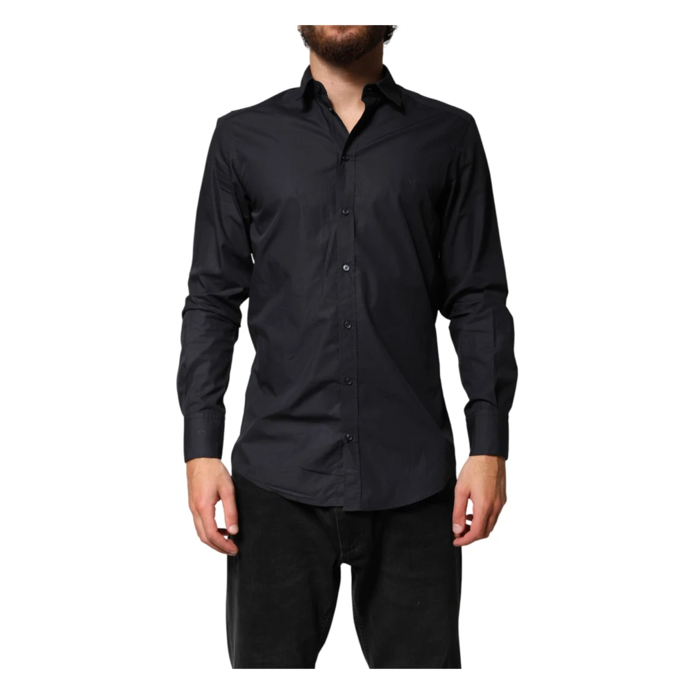 Dolce & Gabbana Black Cotton Long Sleeves Dress Formal Shirt - IT38 | XS - Image 2