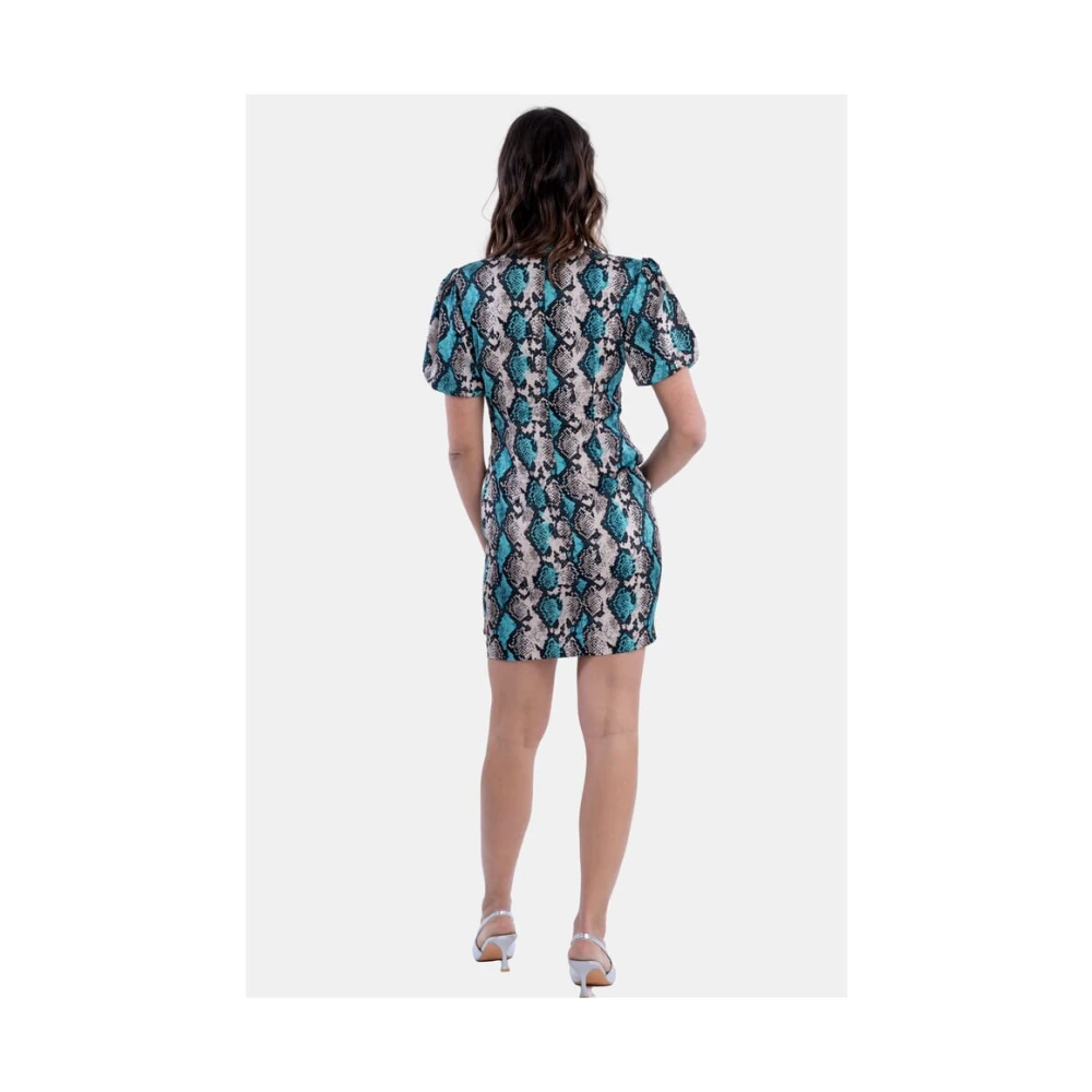 Fracomina Minijurk met dierenprint en ballonmouwen Multicolor Dames