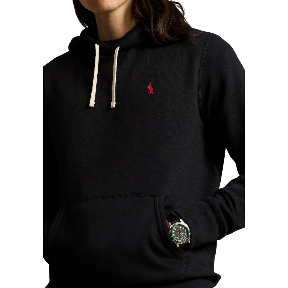 Polo Ralph Lauren Zwarte Fleece Gebreide Trui Black Heren