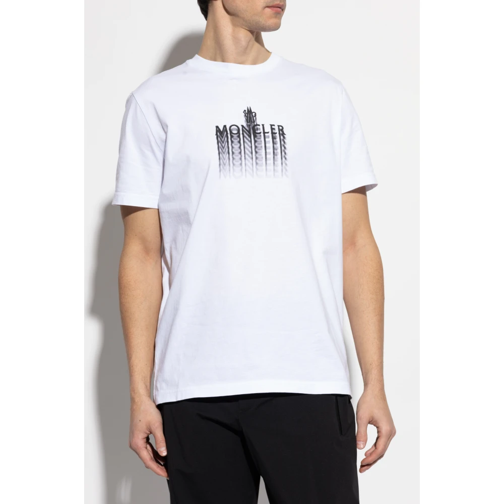 Moncler T-shirt met bedrukt logo White Heren