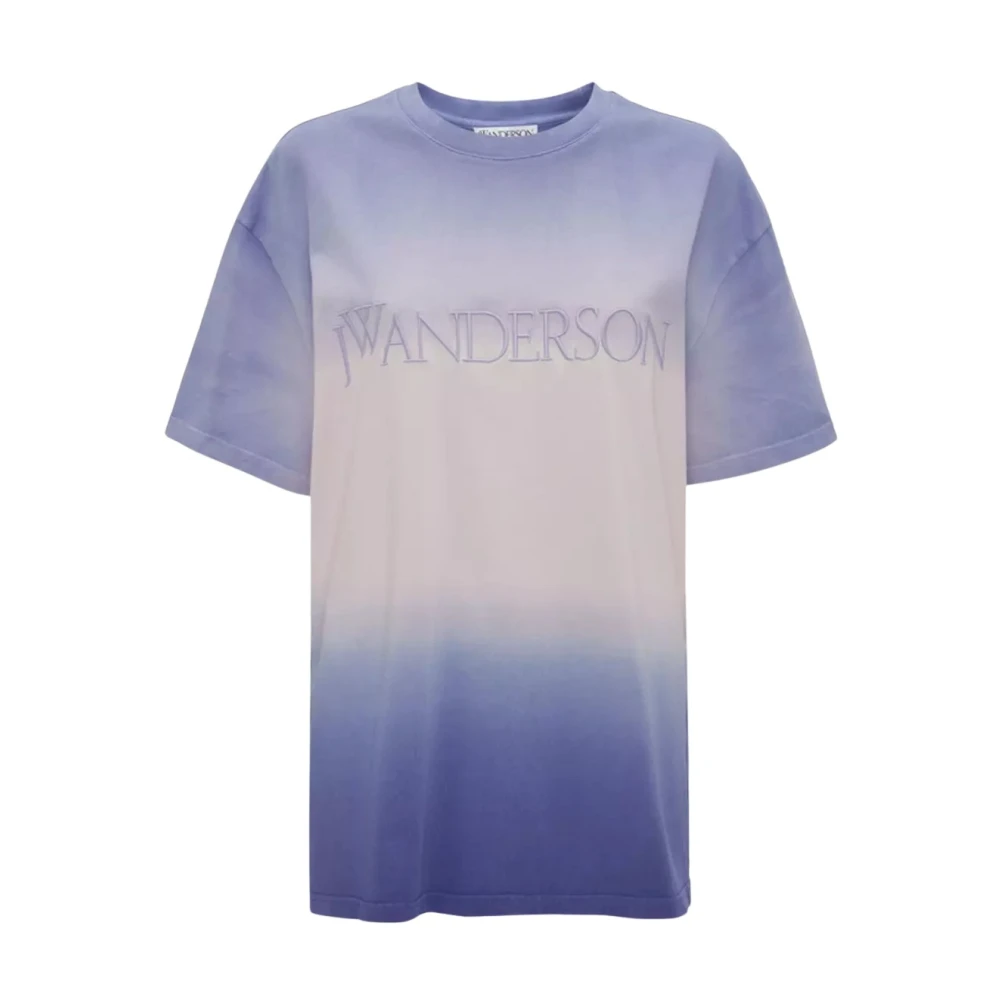 JW Anderson Paars Logo T-shirt Ombre Effect Purple Dames